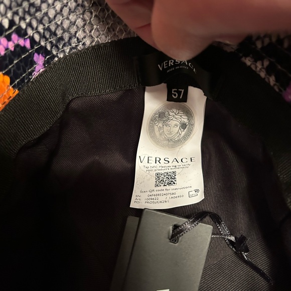 Versace Python Print Leather Bucket Hat - Picture 6 of 6